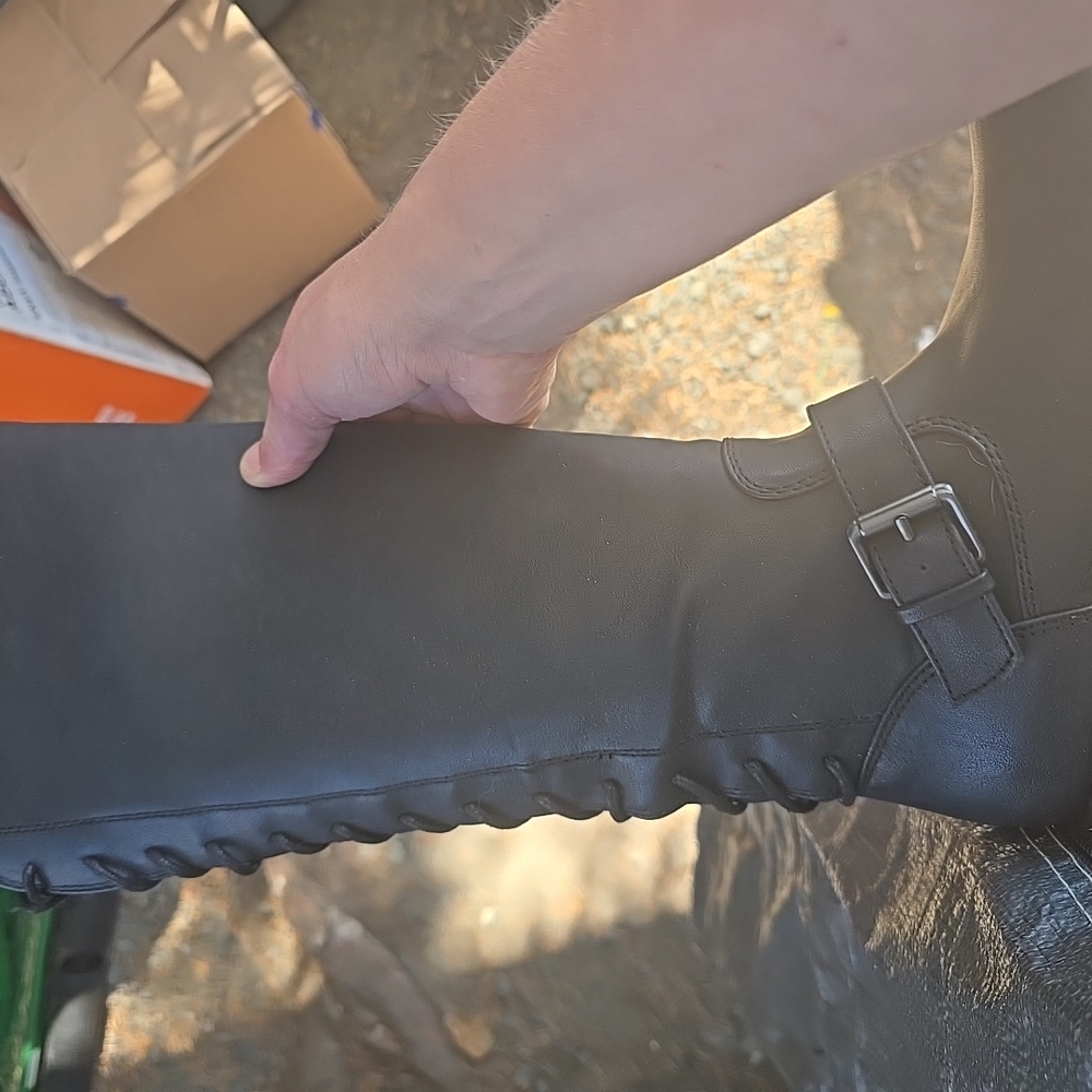 Women's Black Buckle Boots